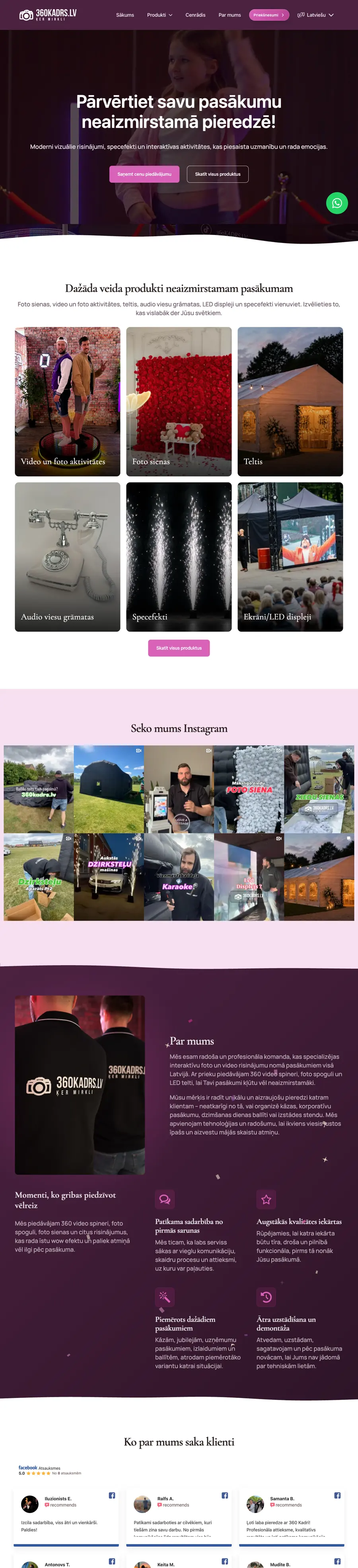 Главная страница сайта 360kadrs.lv