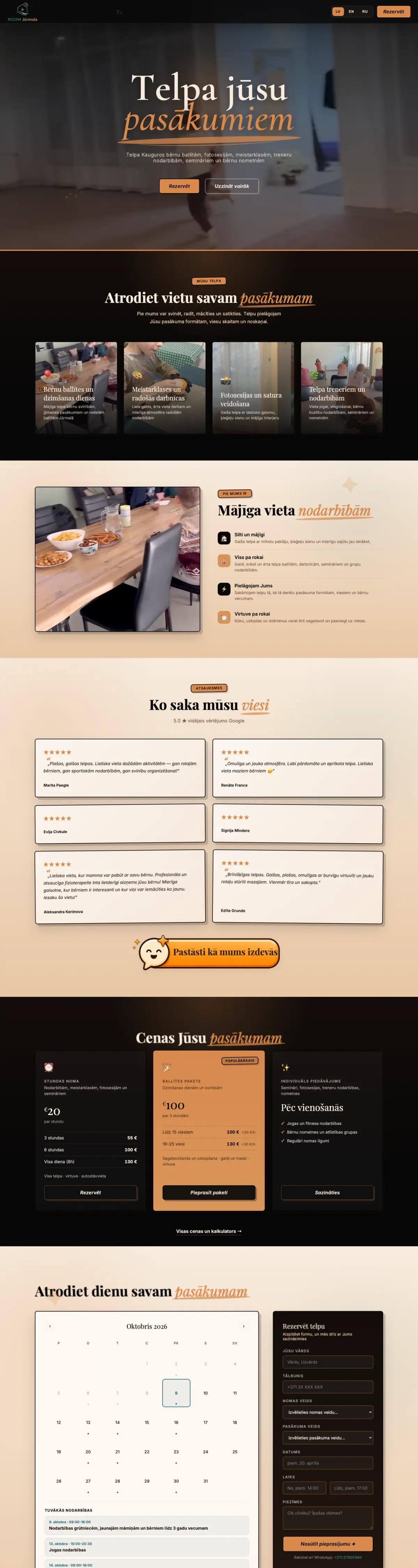 Сайт ROOM Jūrmala, портфолио SEO Latvija